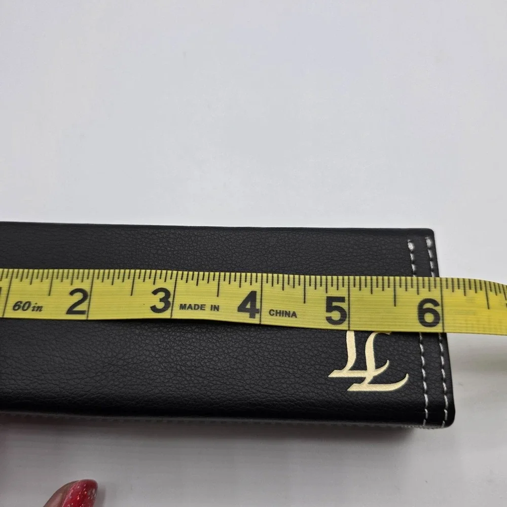 LISA LOEB EYEWEAR Black Faux‎ Leather Folding Glasses Case for Sunglasses